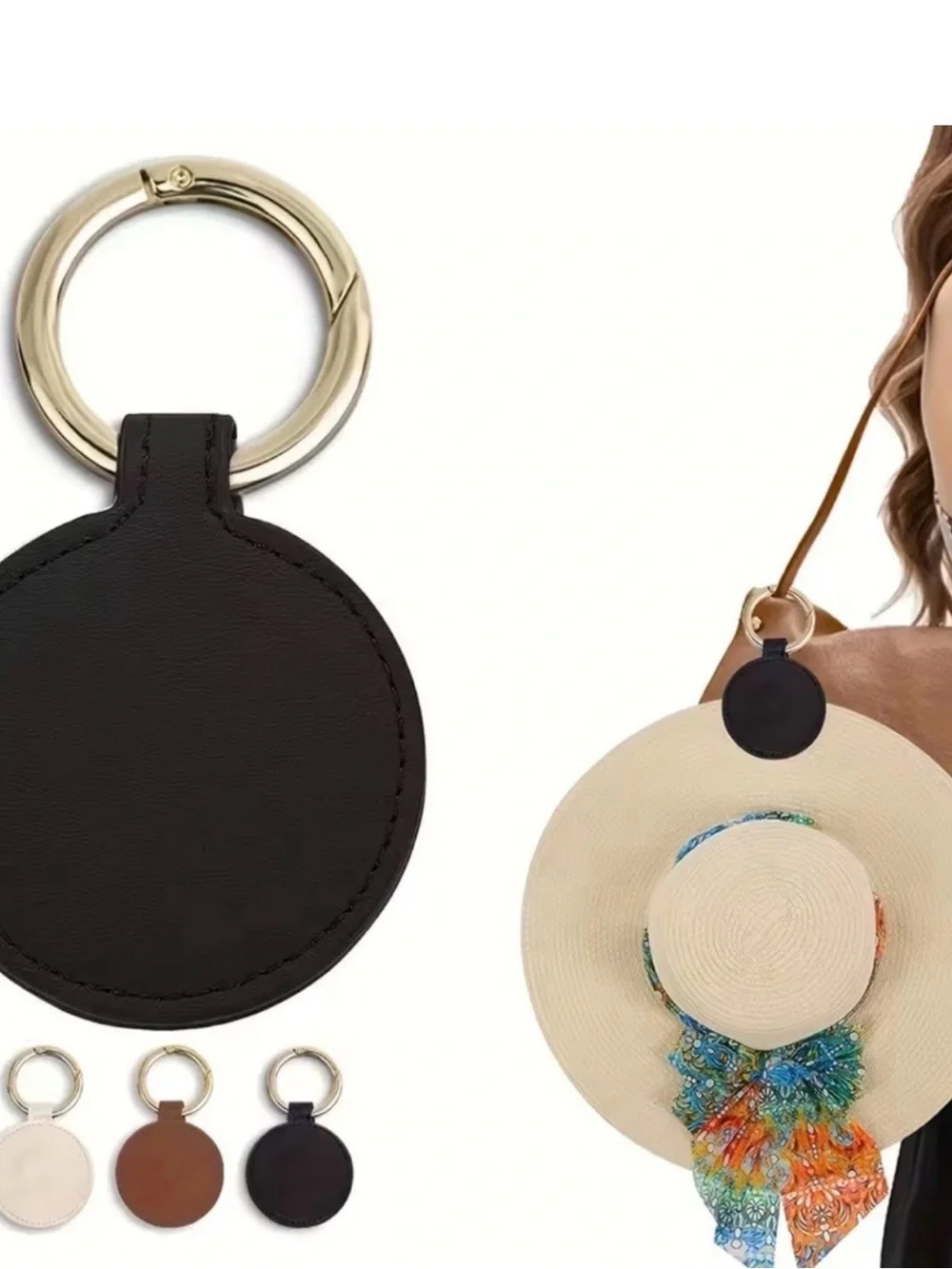 Magnetic Hat Clip Keychain Travel Hat Holder Black & Gold